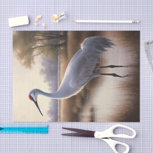 Sandhill kraan olieverfschilderij decoupage tissuepapier (Craft)