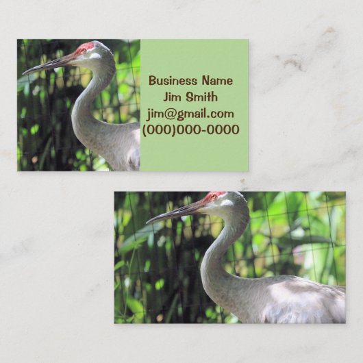 Sandhill kraan visitekaartje (Voorkant / Achterkant)