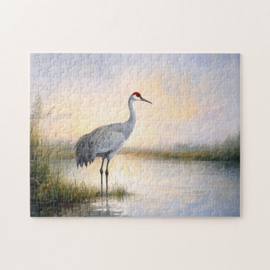 Sandhill kraanschilderij legpuzzel (Horizontaal)