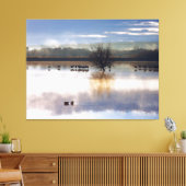 Sandhill kranen fotografie stretched print (Insitu (Woonkamer))