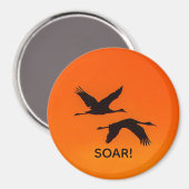 Sandhill Kranen Vliegen In Sunset Magnet (Voorkant / Achterkant)