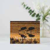 Sandhill kranen, vrolijk kerstfeest feestdagenkaart (Staand voorkant)