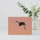 Sandhill silhouette op een roze zonnehemel briefkaart (Staand voorkant)