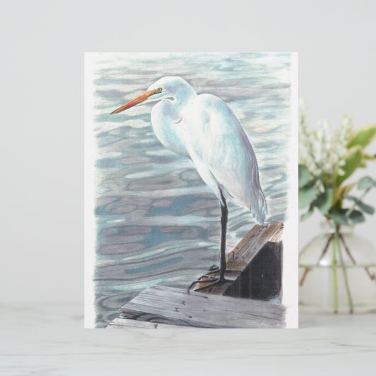 Sandhillkraan in water. (Staand voorkant)