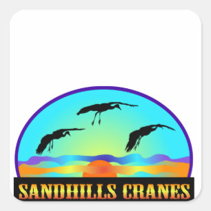 Sandhills Cranes Vierkante Sticker