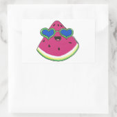 Sandía con gafas de sol rechthoekige sticker (Tas)