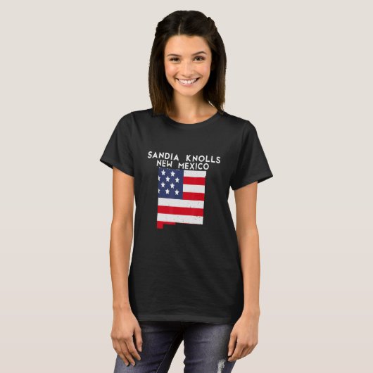 SANDIA KNOLLS USA State America Travel New Mexicaa T-shirt (Voorkant volledig)