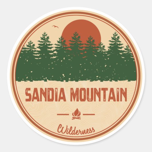Sandia Mountain Wilderness Ronde Sticker (Voorkant)