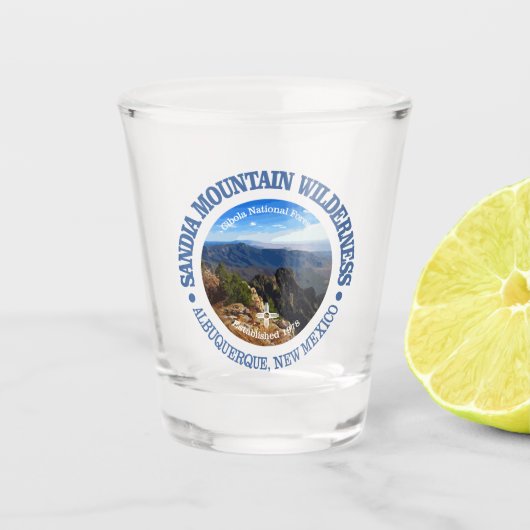 Sandia Mountain Wilderness Shot Glas (Voorkant)