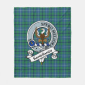Sandilands Ancient Clan Badge Tartan Pset Fleece Deken (Voorkant)