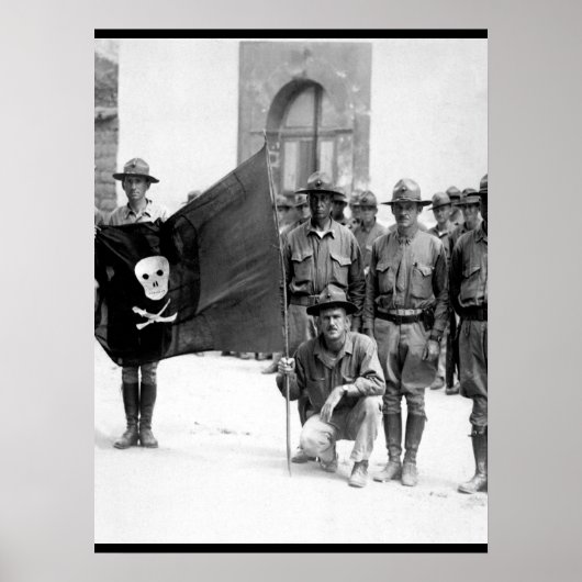 Sandino's vlag. Nicaragua, 1932. (marinekorps)_ Poster (Voorkant)