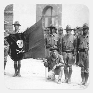 Sandino's vlag. Nicaragua, 1932. (marinekorps)_ Vierkante Sticker
