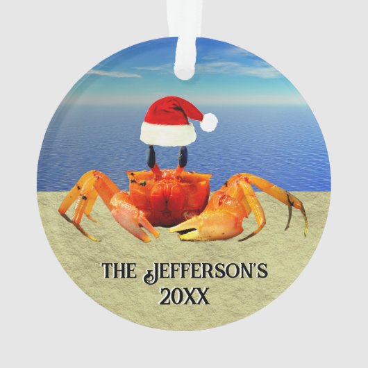 Sandkrab in Santa Hat Ornament (achterkant)