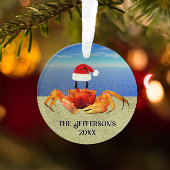 Sandkrab in Santa Hat Ornament