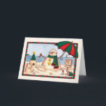 Sandman Snowman-kerstkaart Feestdagen Kaart<br><div class="desc">Een perfecte kerstkaart voor sneeuwvogels en strandliefhebbers!</div>