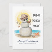 Sandman Tropical Beach Kerstmis Feestdagenkaart (Voorkant)