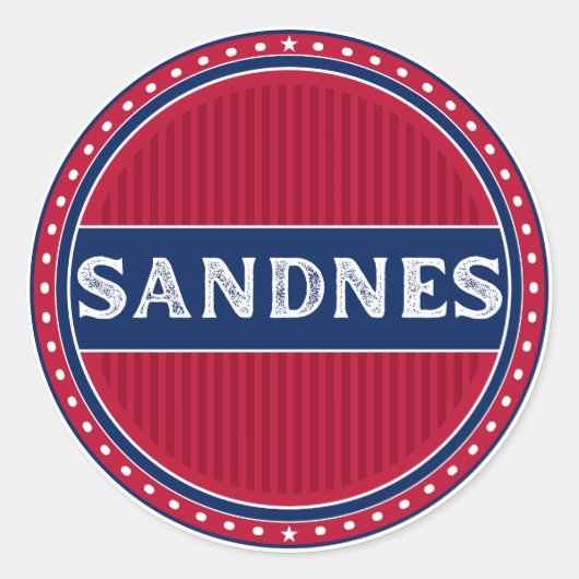Sandnes City Pride Embleem – Noorse identiteit Ronde Sticker (Voorkant)