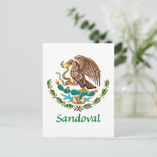 Sandoval Mexicaans Nationaal Zegel Briefkaart (Staand voorkant)