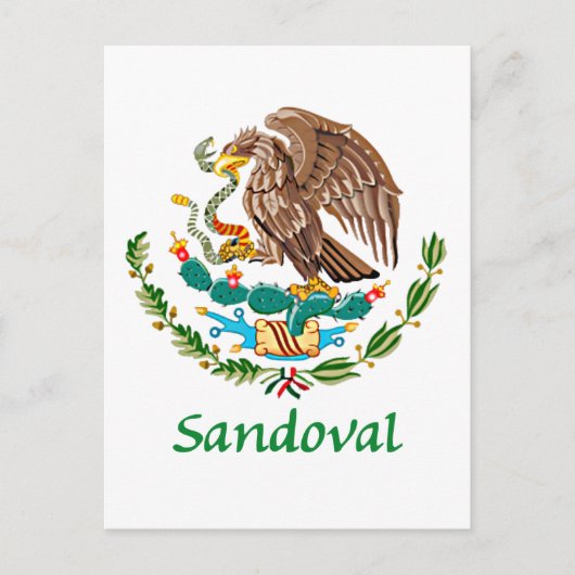 Sandoval Mexicaans Nationaal Zegel Briefkaart (Voorkant)