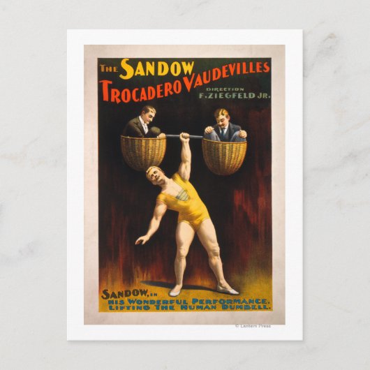 Sandow Trocadero Vaudevilles Weightlift Briefkaart (Voorkant)