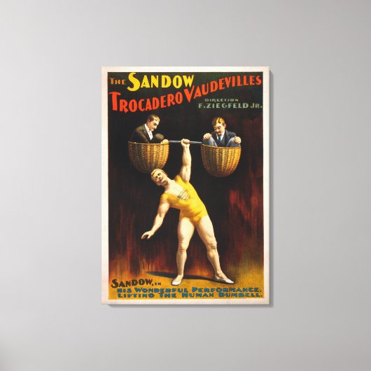 Sandow Trocadero Vaudevilles Weightlift Canvas Afdruk (Voorkant)