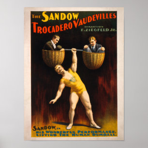 Sandow Trocadero Vaudevilles Weightlift Poster