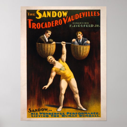 Sandow Trocadero Vaudevilles Weightlift Poster (Voorkant)