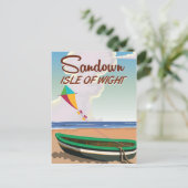 Sandown, eiland Wight vintage poster Briefkaart (Staand voorkant)
