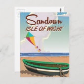 Sandown, eiland Wight vintage poster Briefkaart (Voorkant / Achterkant)