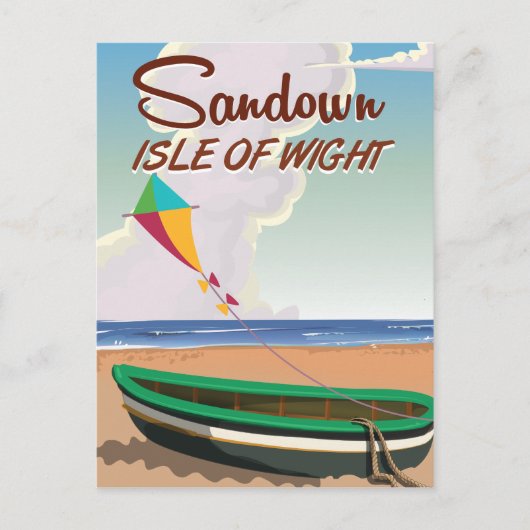 Sandown, eiland Wight vintage poster Briefkaart (Voorkant)