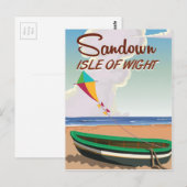 Sandown, Isle of Wight vintage reisposter Briefkaart (Voorkant / Achterkant)