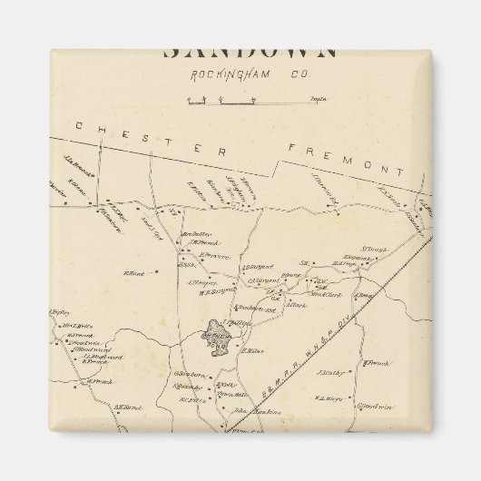 Sandown, Rockingham Co. Magneet (Voorkant)