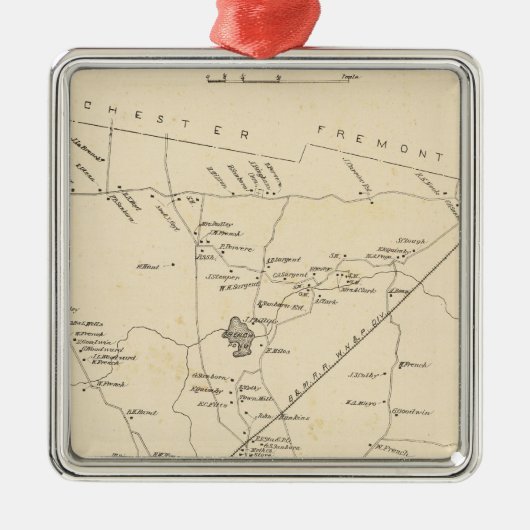 Sandown, Rockingham Co. Metalen Ornament (Voorkant)