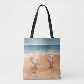 Sandpeper van het Zee Shore Canvas tas (Voorkant)