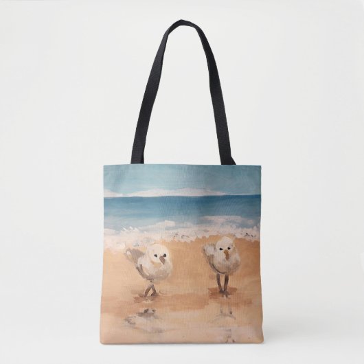 Sandpeper van het Zee Shore Canvas tas (Voorkant)