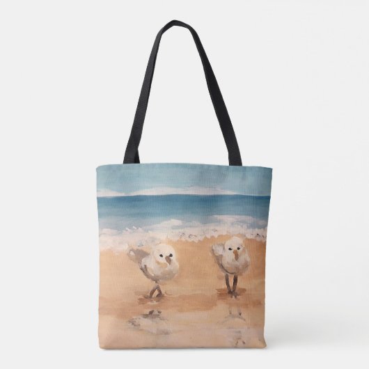 Sandpeper van het Zee Shore Canvas tas (Achterkant)