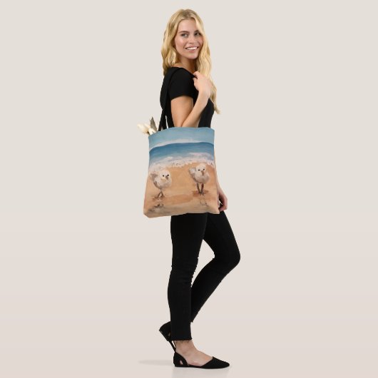 Sandpeper van het Zee Shore Canvas tas (Op model)