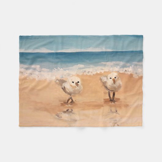 Sandpeper van het Zee Shore Fleece Blanket (Voorkant (Horizontaal))