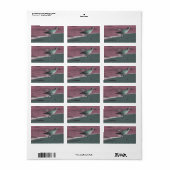 sandpiper abstract rood groen op strand etiket (Full Sheet)