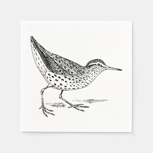 Sandpiper Bird Art Servet (Voorkant)