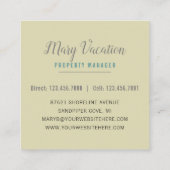 Sandpiper Bird Beach Coastal Rental Vierkante Visitekaartje (Achterkant)