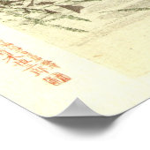 Sandpiper in water  Japanse oosterse kunst Poster (Hoek)