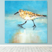 Sandpiper North American Wading Shorebird Canvas Afdruk (Insitu (Houten vloer))