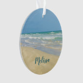 Sandpiper op de Seashore | Aangepast piepstrand Ornament (voorkant)