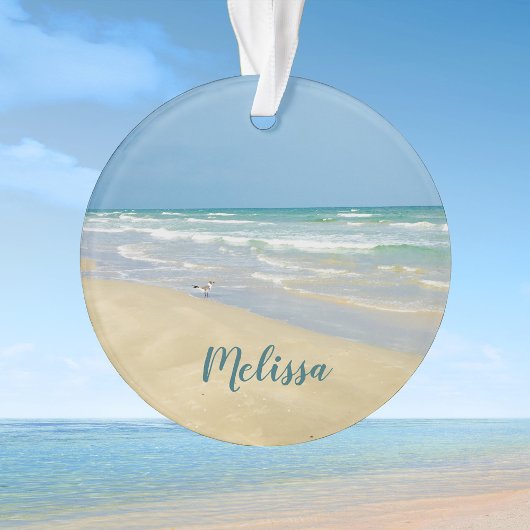 Sandpiper op de Seashore | Aangepast piepstrand Ornament