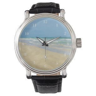 Sandpiper op de Seashore   Mooie strand foto Horloge