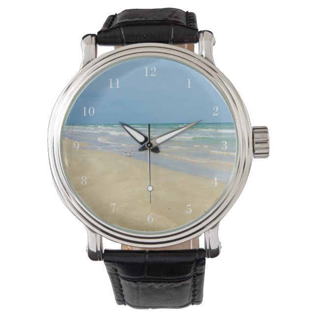 Sandpiper op de Seashore | Mooie strand foto Horloge (Voorkant)