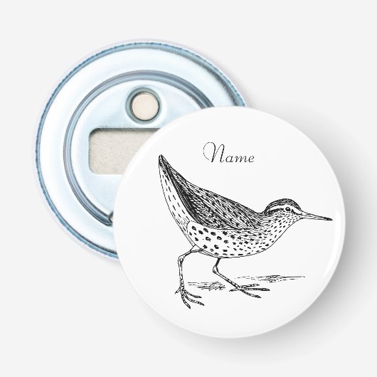 Sandpiper Shorebird Thunder_Cove Button Flesopener (Voorkant)