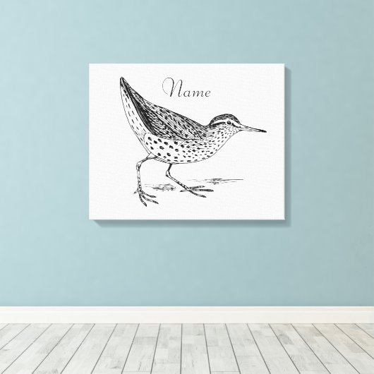 Sandpiper Shorebird Thunder_Cove Canvas Afdruk (Insitu (Houten vloer))