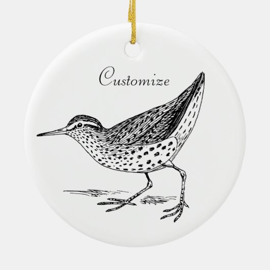 Sandpiper Shorebird Thunder_Cove Keramisch Ornament (Achterkant)